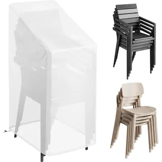 WOLTU Schutzhülle Gartenstuhl 68x96x110/150 cm, Abdeckung für Gartenmöbel, Abdeckhaube aus PE, Plane UV-Beständig wasserabweisend Winterfest reißfest, Transparent