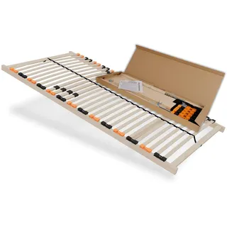 Schlaftroll Lattenrost ErgoActive – 80/200 cm, 7 Zonen, Kopfteil verstellbar , Eschefarben , Holz , 80x200 cm , Schlafzimmer, Lattenroste