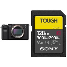Sony Alpha 7C Spiegellose Vollformat-Digitalkamera (24,2 MP, 7,5cm (3 Zoll) Touch-Display, Echtzeit-AF) Body - Schwarz + Speicherkarte