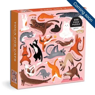 GALISON Quadratisches Puzzle Yoga für Katzen 500 Teile