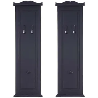 MCW Wandgarderobe H33 2er-Set Dunkelgrau