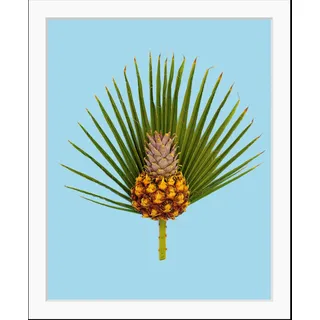 Queence »Diana« Ananas Kunst Obst Obst bild(er): Palmen Stechpalmen HD Premium Poster-Druck inkl. Holzrahmen,