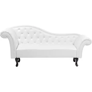 Beliani Chaiselongue Kunstleder 2-Sitzer Weiß/Schwarz