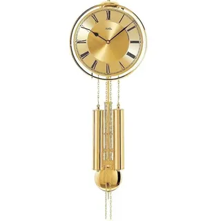 AMS 356 Wanduhr mit Pendel mechanisch golden Frontreif aus Messing Pendeluhr - Gold
