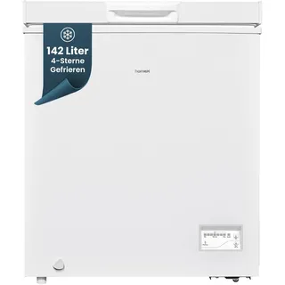 homeX Gefriertruhe, Tiefkühltruhe klein - 142L Nutzinhalt, 4-Sterne Gefrieren, Super-Frost-Funktion, Kühltruhe inkl. Ablagekorb, LED-Display, elektronische Temperaturregelung, leise, weiß, FT1125-W