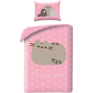 Halantex Pusheen I Loaf You Mikrofaser Rosa 140 x 200 cm + 70 x 90 cm
