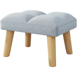 YMYNY Fußhocker, kleine Ottomane Hocker Stuhl mit Holzbeinen, Moderne Gepolsterte Sofa Sitz Fußstütze Hocker, Samt Fußhocker, Pouf Couch Hocker für Wohnzimmer Schlafzimmer 40×30×27CM Blau HBD032H