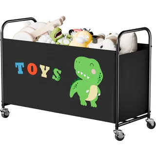 GRANNY SAYS Spielzeugkiste mit Rollen, Extra Groß Aufbewahrungsbox Kinder, Aufbewahrung Kinderzimmer Spielzeugbox, Kinderzimmer Aufbewahrung Box für Spielzeug, Spielzeugtruhe Kinderzimmer, Schwarz