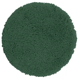 Spirella – Runde Mikrofaser-Badematte Highland – rutschfest, schnelltrocknend und waschbar – 100% strapazierfähiges und widerstandsfähiges Polyester – Dunkelgrün – Ø 60 cm