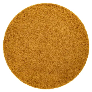 RugsX Soffi Shaggyteppich Ø 100 cm Gelb/Gold