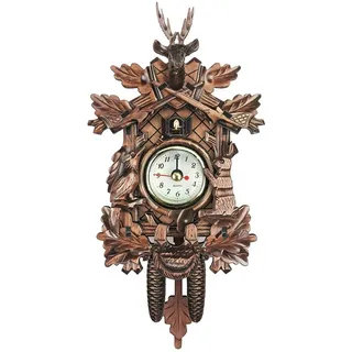 Fenteer Schwarzwalduhr Kuckuck mit Quarzwerk und Kuckuckruf, L