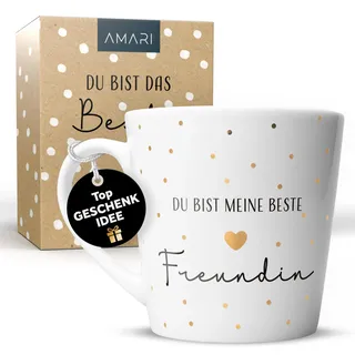 Amari® Freundin Tasse - Geschenk für die Beste Freundin - Dankeschön Tasse - Beste Freundin Tasse - Freundin Kaffeebecher - Teetasse für die Freundin