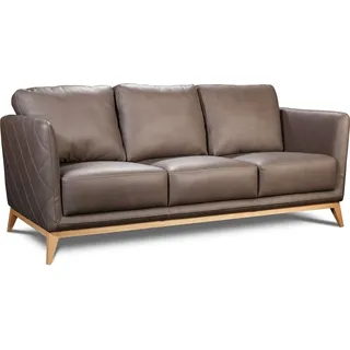 Leder Design Couch Polster Sitz 3+1+1 Garnitur Sofa Garnituren Kunstleder Sofas - Braun