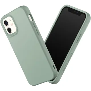 RhinoShield Case kompatibel mit [iPhone 12 Mini] | SolidSuit - Stoßdämpfende & schlanke Schutzhülle mit Premium Finish - 3.5 Meter Fallschutz - Austauschbare Kamera-Ringe - Salbeigrün