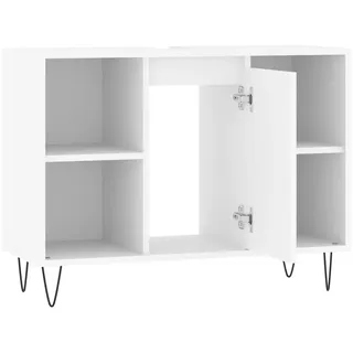 vidaXL Badschrank Weiß 80x33x60 cm Holzwerkstoff - Weiß