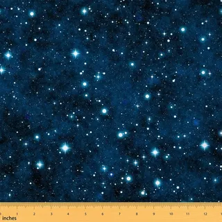 Galaxy Möbelstoff Meterware Weltraum Sternenhimmel Drinnen Draußen Stoff Meterware Universum Funkeln Sterne Dekorstoff für Polsterung und Heimwerker Nähprojekte 92 x 150 (HxB) Blau
