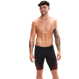 Speedo Herren Eco Endurance + Pro II Badehose, Schwarz/Fed Rot, 2