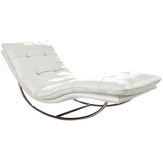 W.Schillig Relaxliege daily dreams Leder 75 x 85 x 169 cm Weiß mit Kissen