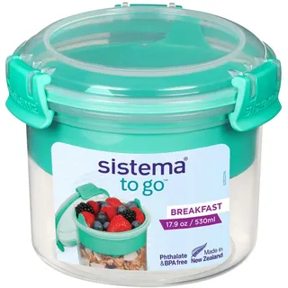 Sistema Breakfast TO Go, Lunchbox, Blau, Violett, Türkis