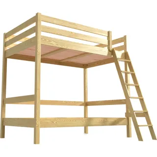 Etagenbett 2-Sitzer 120x200 für Erwachsene Treppe Holz Sylvia - Honig