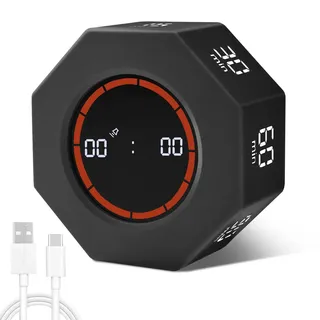 Kqpoinw Küchentimer Digital Schwerkraft Flip Timer, Led Kurzzeitwecker Küche mit 3 Lautstärkeeinstellungen, Eieruhr Mechansch für Kinder und Erwachsene, Fitness, Kochen, Yoga, Lernen