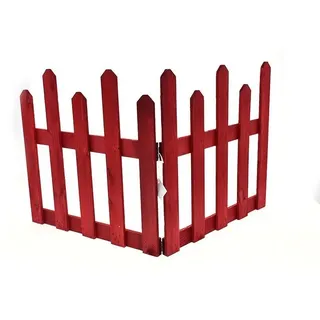 Koppelzaun Hölzern Rot Garten Weihnachtsbaum Zaun Terrasse 80x40cm Bal