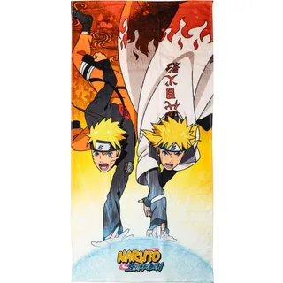 Naruto Kinderhandtuch - Mehrfarbig - 70x140 cm - Hergestellt aus 100% Baumwolle 320 g/m2 - Kleines Handtuch - Naruto und Minato Druck - Original Produkt entworfen in Spanien