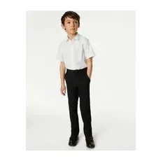 Boys Boys' Regular Leg Plus Waist School Trousers (2-18 Yrs) - Black, Black - 9-10Y