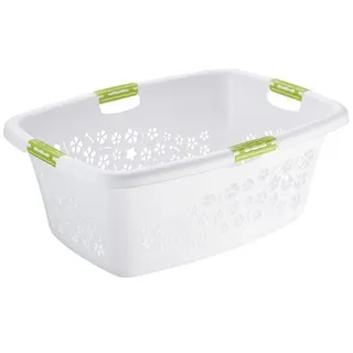 Rotho Wäschekorb , Weiß , Kunststoff , 50 l , rechteckig , 48.6x26.2x65.1 cm , Reach, DIN EN ISO 14001, DIN EN ISO 9001 , Tragegriffe , Haushalt & Kleinelektro, Wäschepflege, Wäschekörbe & Wäschetonnen
