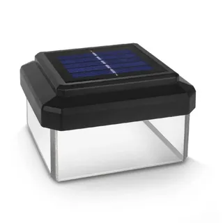 Green Blue LED Solarlampe für Zaunpfähle schwarz 100x100 mm inkl. Akku mit Dämmerungssensor