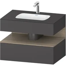 Duravit Qatego Einbauwaschtisch mit Konsolenwaschtischunterbau, 800x550x600mm, Nische Eiche Terra, QA4785035, Farbe: Graphit Matt/mit Nischenbeleuchtung