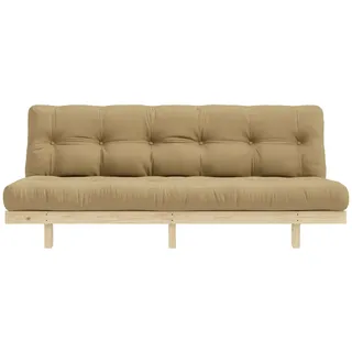 Karup Schlafsofa KARUP DESIGN "Lean 200 Schlafsofa, Gästebett, Sofa mit Futonmatratze", gelb (wheat beige), B:200cm H:73cm T:100cm, Bezug: 80% Baumwolle, 20% Polyester, Sofas, Schlafsofa, Inkl. Futonmatratze, Liegefläche 130x200 cm, FSC zertifizierte Kiefer