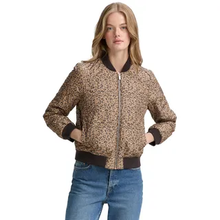 TOM TAILOR Denim Bomberjacke ohne Kapuze mit Strukurmuster, tonal leo print