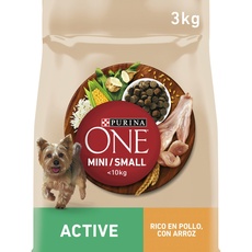Purina ONE Mini <10 kg Futtermittel für kleine aktive Hunde mit Huhn und Reis, 4 Beutel à 3 kg