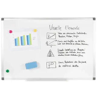 Genie Whiteboard XXL PRO (klassische Magnet; Schreibtafel; Abwischbar; Magnetisch; Inkl. Zubehör; 90 cm x 60 cm)