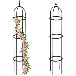 Relaxdays Obelisk 130 x 25 cm Schwarz