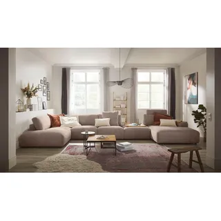 Musterring Wohnlandschaft "Lucia viel Platz, bequem, U-Form" Cord-Bezug, inklusive Kopfstütze, Gesamtbreite 524 cm, taupe