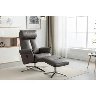 Elektrisch verstellbarer Relaxsessel mit Hocker, ca. 106,5 x 71,5 x 88 cm - Grau - Grau