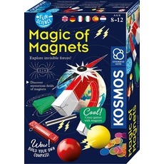 Kosmos 616595 Fun Science - Magie der Magnete mehrsprachige Version (DE, EN, FR, IT, ES, NL) Erforsche unsichtbare Kräfte und baue dir einen Kompass, Experimentierset für Kinder