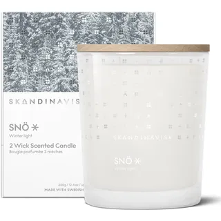 Skandinavisk SNÖ Duftkerze 350 g weiß/silber