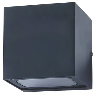 Lucande LED-Außenwandleuchte Merjem, 10 cm, up/down, IP54 - Silber, Grau