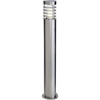 Aussen Stehleuchte Estada, Edelstahl, E27 max. 11W Sparlampe - Silber, Transparent