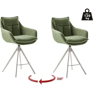 MCA Furniture Bistrostuhl Parker Polyester grün 2er Set
