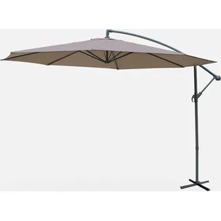 sweeek - Runder Ampelschirm Ø350cm - Taupe - Taupe