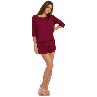 Oh!Zuza Women's kurzes Damen Lounge Set, Cranberry, X-Large (2er Pack)