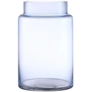 KAYLETIN Große Glasvase, blaue Blumenvasen für Strauß, hohe Glasvase, Vasen mit breitem Mund für Kaffeetisch, Hochzeit, Wohnzimmer, Bürodekoration, Esstisch, 18 cm