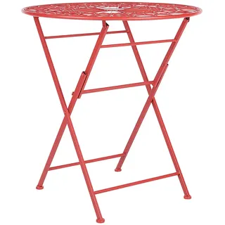 Beliani Gartentisch Ø 70 x 75 cm Rot