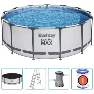 BESTWAY Steel Pro MAX Rund Pool Set 396 x 122 cm inkl. Filterpumpe