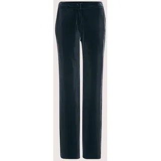 Palazzohose MADELEINE "Samthose Elegante Hose mit luxuriösem Touch", Damen, Gr. 19, N + K Gr, blau (marine), Obermaterial: 92% Polyester PES. 8% Elasthan EL., Modern, gerade, Hosen Palazzohose, Samthose mit weitem Bein