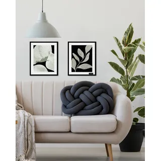 Bruno Banani Bild mit Rahmen »Eukalyptus - Gerahmter Digitaldruck - Wandbild« 2er-Set, 2x 30x40 cm - Holzrahmen - Dekoration - Weißer Rahmen, grün